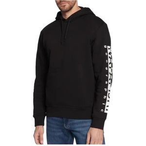 Napapijri, Heren, Sweatshirts & Hoodies, Zwart, Maat: S Katoen,