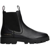 TOMMY HILFIGER - Chelsea Boots - Zwart - Leer - Middelhoge Hak
