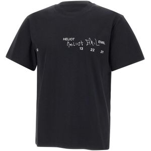 Heliot Emil, Heren, Tops, Zwart, Maat: S Katoen,