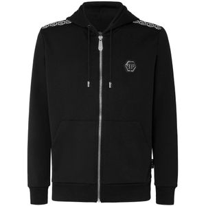 Philipp Plein, Heren, Sweatshirts & Hoodies, Zwart, Maat: L Denim,