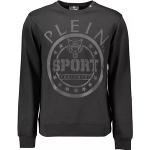 Plein Sport, Heren, Sweatshirts & Hoodies, Zwart, Maat: 2XL Katoen,