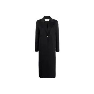 Lanvin Zwarte getailleerde jas met inkeping revers , Black , Dames , Maat: L