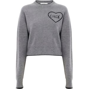 Chloé, Dames, Truien, Grijs, Maat: S
