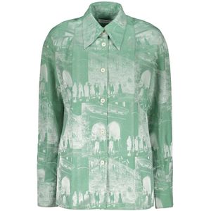 LOW Classic, Dames, Blouses & Shirts, Groen, Maat: S Katoen,