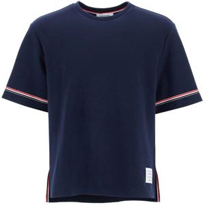 Thom Browne, Heren, Tops, Blauw, Maat: L Katoen,