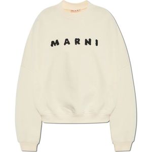 Marni, Dames, Sweatshirts & Hoodies, Wit, Maat: 3XS Katoen,