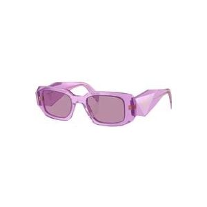 Prada Dames zonnebril Violet Rechthoekig Transparant , Purple , Dames , Maat: 49 MM