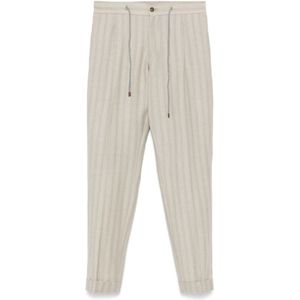 Barba, Heren, Broeken, Beige, Maat: XL Wol,