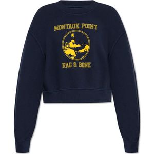 Rag & Bone, Dames, Sweatshirts & Hoodies, Blauw, Maat: XS Katoen,