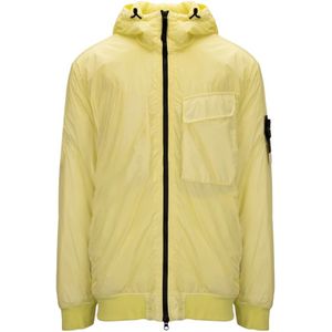 Stone Island, Heren, Jassen, Geel, Maat: XL Polyamide,