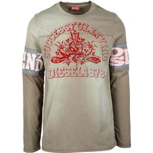 Diesel, Heren, Tops, Groen, Maat: L Katoen,