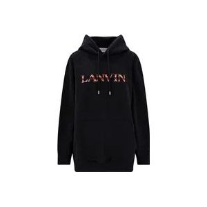Lanvin Comfortabele Curb Logo Sweatshirt , Black , Dames , Maat: S