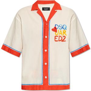 Dsquared2, Heren, Overhemden, Beige, Maat: S Katoen,