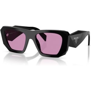 Prada - B18S - Zonnebril - Zwart - Oversized Geometrisch Acetaat Montuur