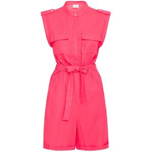 Ichi, Dames, Jumpsuits & Playsuits, Rood, Maat: S Linnen,