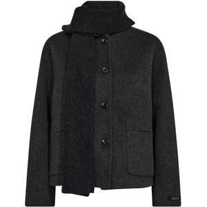 MOS Mosh, Dames, Jassen, Grijs, Maat: S Wol,