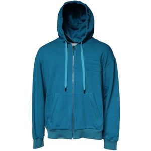 Dolce & Gabbana, Heren, Sweatshirts & Hoodies, Blauw, Maat: 2XL Katoen,