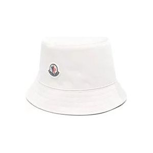 Moncler Bucket Hat 20N Zwart , White , Dames , Maat: S