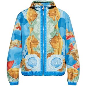 Versace, Heren, Jassen, Blauw, Maat: XL Zijde,