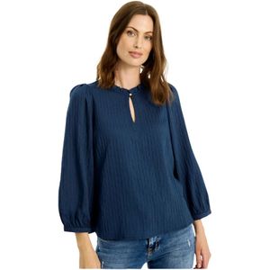 IN Front, Dames, Blouses & Shirts, Blauw, Maat: S