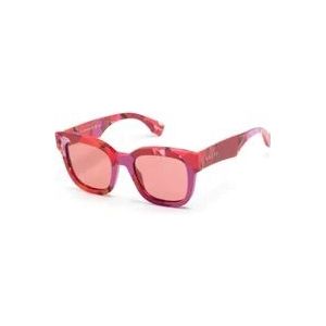 Gucci Rode zonnebril met accessoires , Red , Dames , Maat: 52 MM
