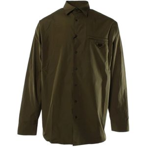 Prada, Heren, Overhemden, Groen, Maat: XL Katoen,