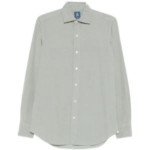 Finamore, Heren, Overhemden, Grijs, Maat: XL Katoen,