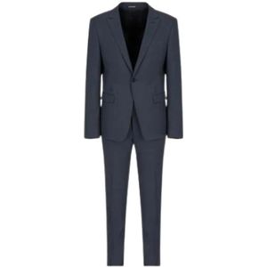 Emporio Armani, Heren, Pakken, Blauw, Maat: S Wol,