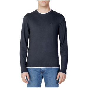 Armani Exchange - Heren - Truien - Blauw - Ronde Hals - Katoen