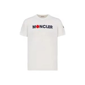 Moncler J1 091 8C00008 829Hp 034 T-shirt , White , Heren , Maat: 2XL