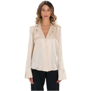 Federica Tosi, Dames, Blouses & Shirts, Wit, Maat: M Zijde,