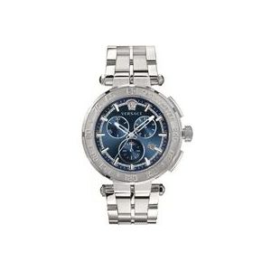 Versace Greca Chrono Chronograaf Stalen Armband Horloge , Gray , Heren , Maat: ONE Size