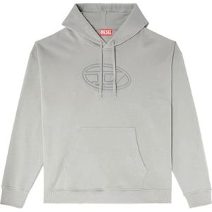 Diesel, Heren, Sweatshirts & Hoodies, Grijs, Maat: S Katoen,