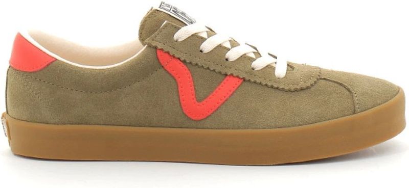 Sneakers - Laag - Leer en Suède - Met Vetering en Logoprint