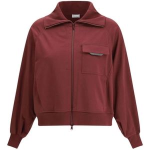 Brunello Cucinelli, Dames, Jassen, Rood, Maat: S Katoen,