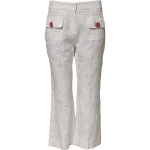 Dolce & Gabbana, Dames, Broeken, Wit, Maat: 2XS Katoen,