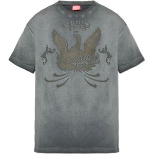 Diesel, Heren, Tops, Grijs, Maat: M Katoen,