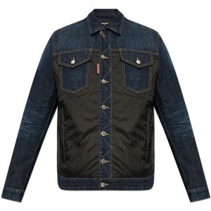 Dsquared2, Heren, Jassen, Zwart, Maat: M Denim,