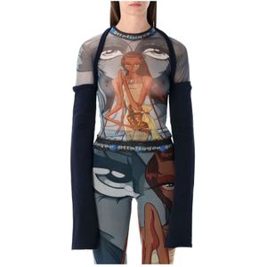 Ottolinger, Dames, Tops, Veelkleurig, Maat: S Katoen,