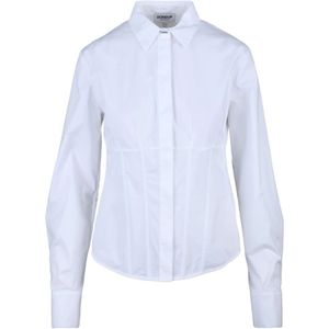 Dondup, Dames, Blouses & Shirts, Wit, Maat: XL Katoen,