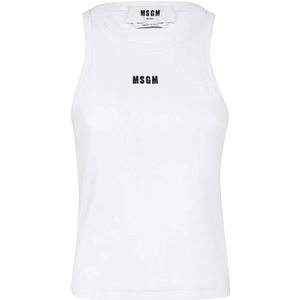 Msgm, Dames, Tops, Wit, Maat: XS Katoen,