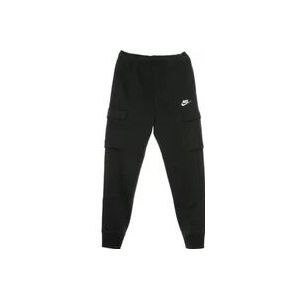 Nike Cargo Fleece Trainingspak Broek Zwart/Wit , Black , Heren , Maat: XL