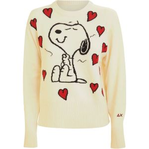 Sun68, Dames, Truien, Wit, Maat: M Wol,