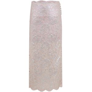 Rabanne - Midi-Rok - Roze - Polyamide en Elastaan