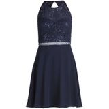 Vera Mont - Cocktailjurk - Effen - Zwart - Kant en Chiffon