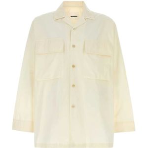 Jil Sander, Heren, Overhemden, Beige, Maat: S Katoen,