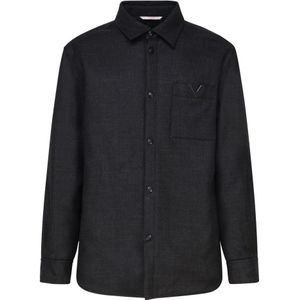 Valentino Garavani, Heren, Jassen, Grijs, Maat: XL Wol,