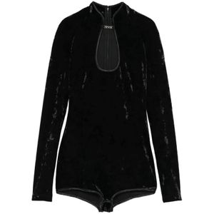 Versace Jeans Couture, Dames, Tops, Zwart, Maat: 2XS