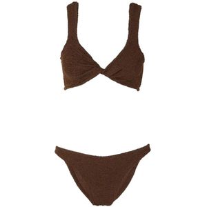 Hunza G, Dames, Badkleding, Bruin, Maat: ONE Size Polyamide,