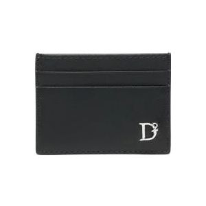 Dsquared2 Zwarte Portemonnees voor Mannen , Black , Heren , Maat: ONE Size